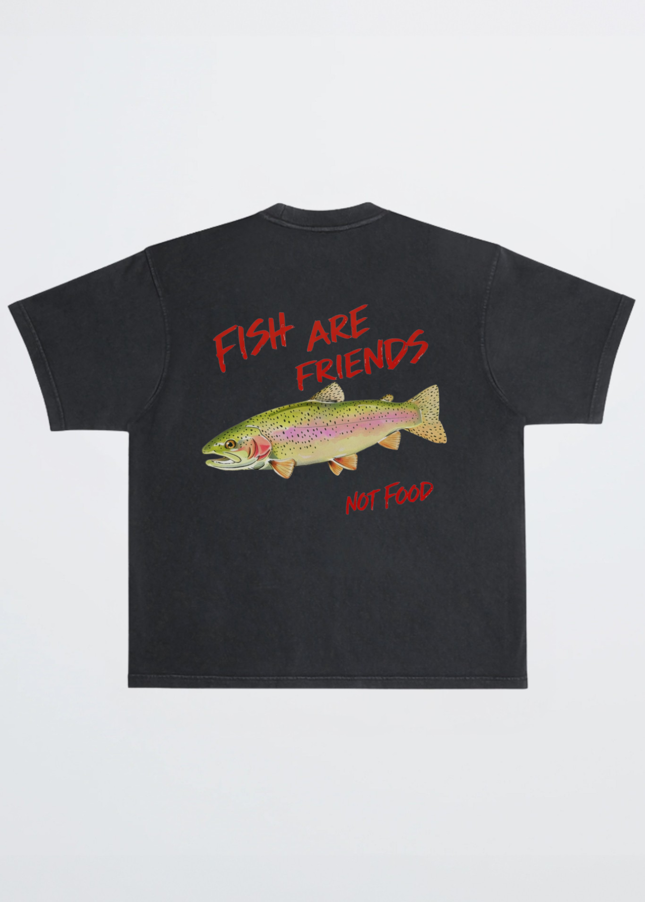 fish are friends not food graphic