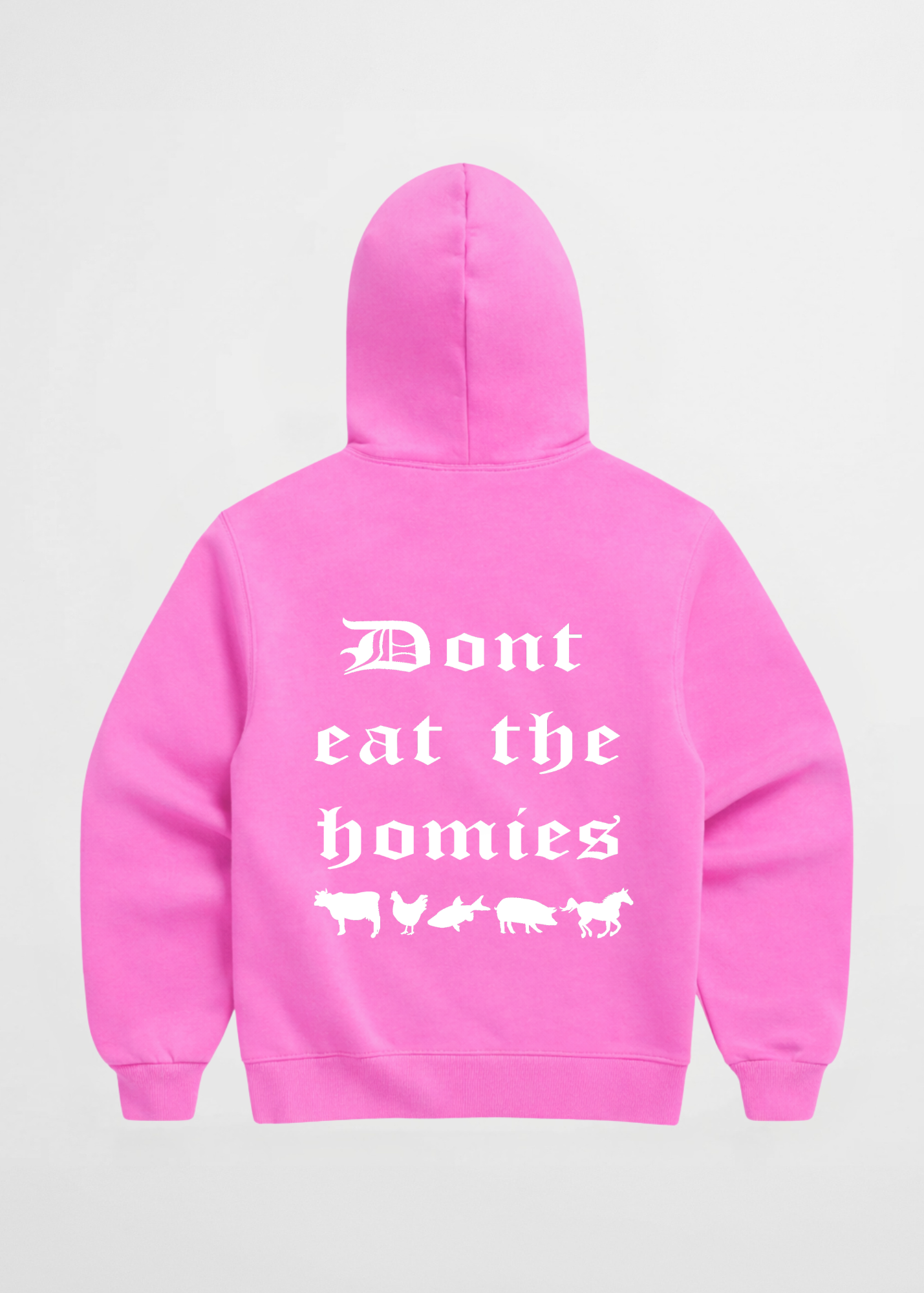 Dont eat the homies logo with animals , vegan graphic hoodie 